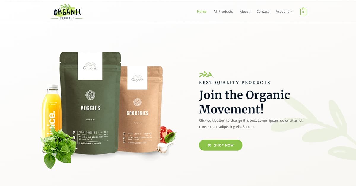 Organic Meals Prepared